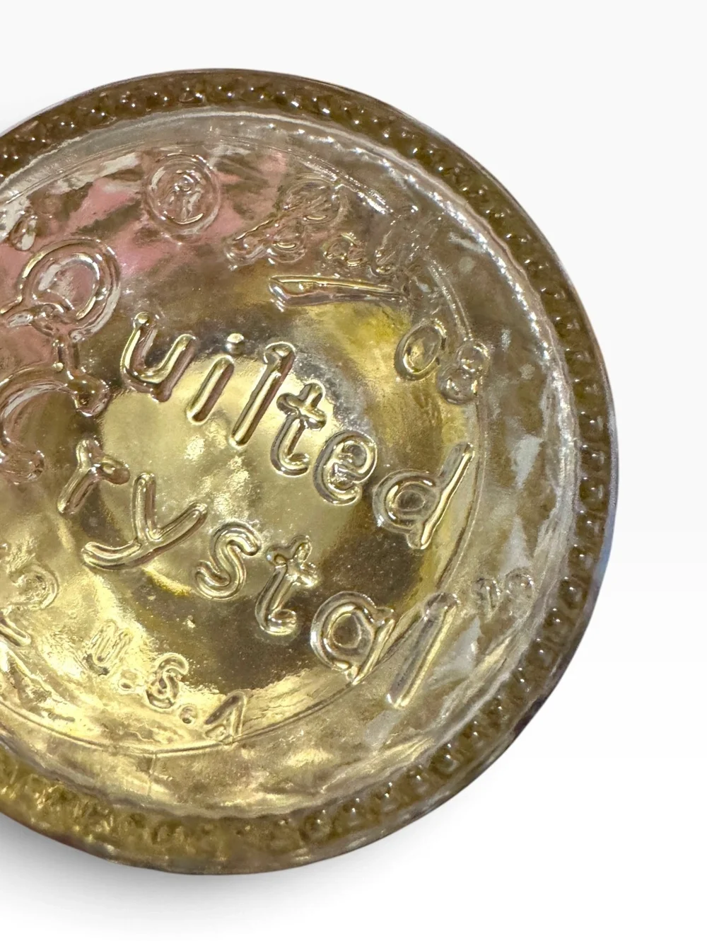 Ball Quilted Crystal Glass Jar Pincushion Lid Tea Time Cross Stitch Sew Storage